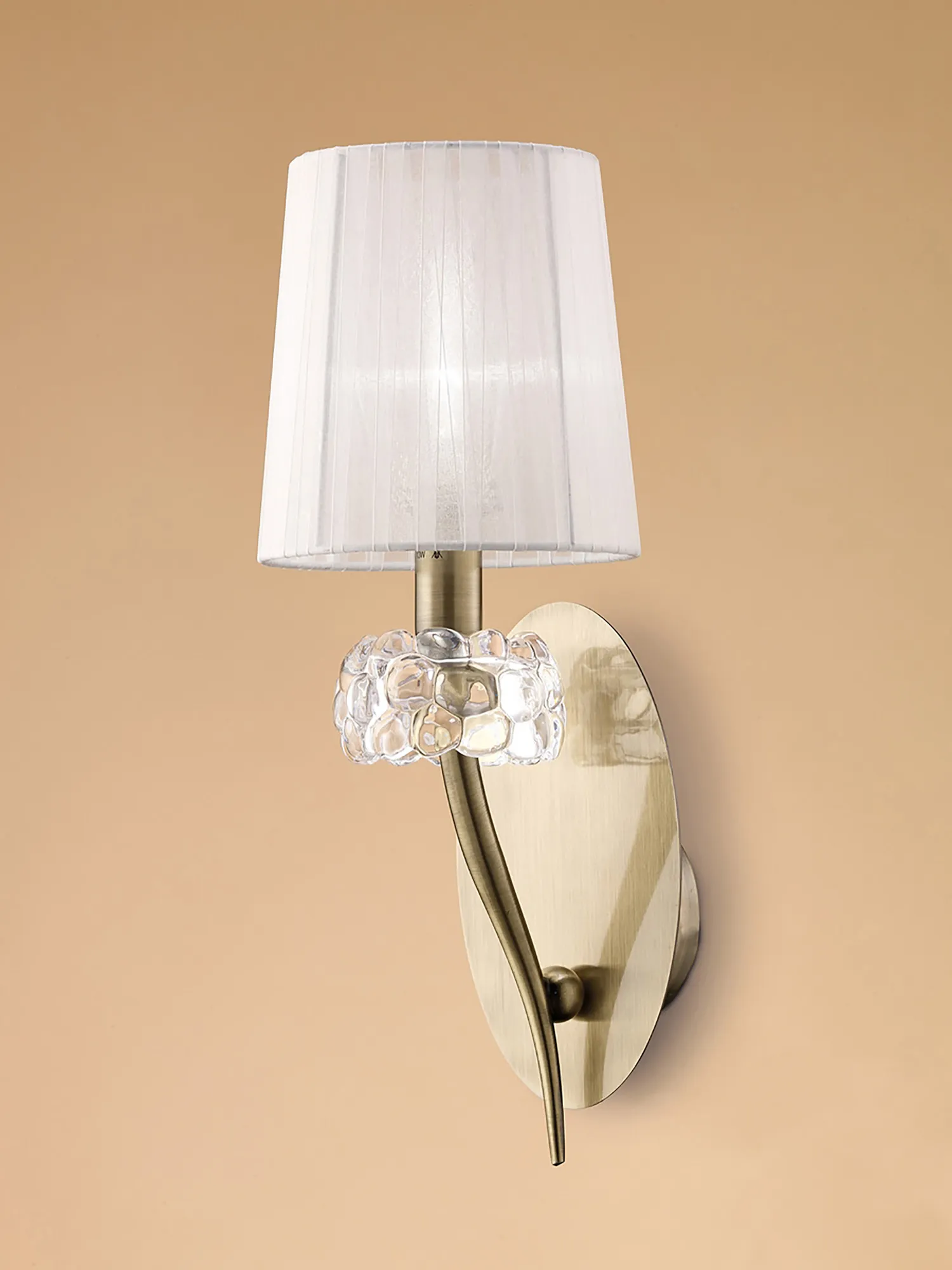 Loewe Antique Brass-White Wall Lights Mantra Armed Wall Lights